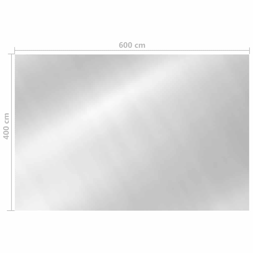 Copripiscina Solare Rettangolare 600x400 cm PE Argento
