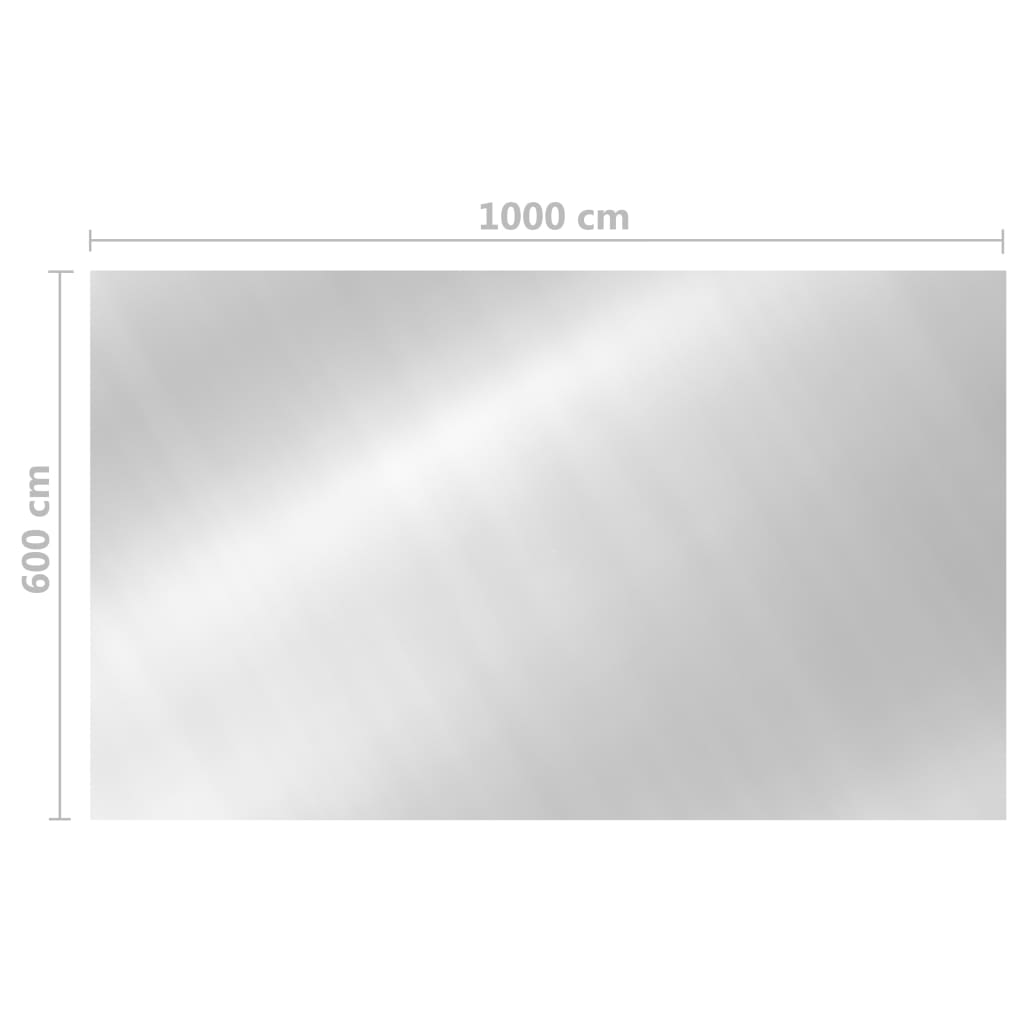 Copripiscina Solare Rettangolare 1000x600 cm PE Argento