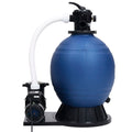 Filtro a Sabbia con Pompa a 7 Vie 1000 W Blu e Nero