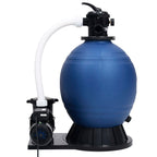 Filtro a Sabbia con Pompa a 7 Vie 1000 W Blu e Nero