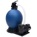 Filtro a Sabbia con Pompa a 7 Vie 1000 W Blu e Nero
