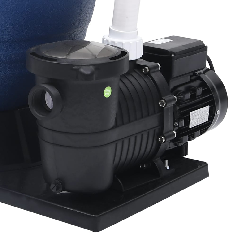 Filtro a Sabbia con Pompa a 7 Vie 1000 W Blu e Nero