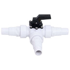 Valvola a Sfera a 3 Vie per Piscina Filettatura 1 1/2" Bianco e Nero