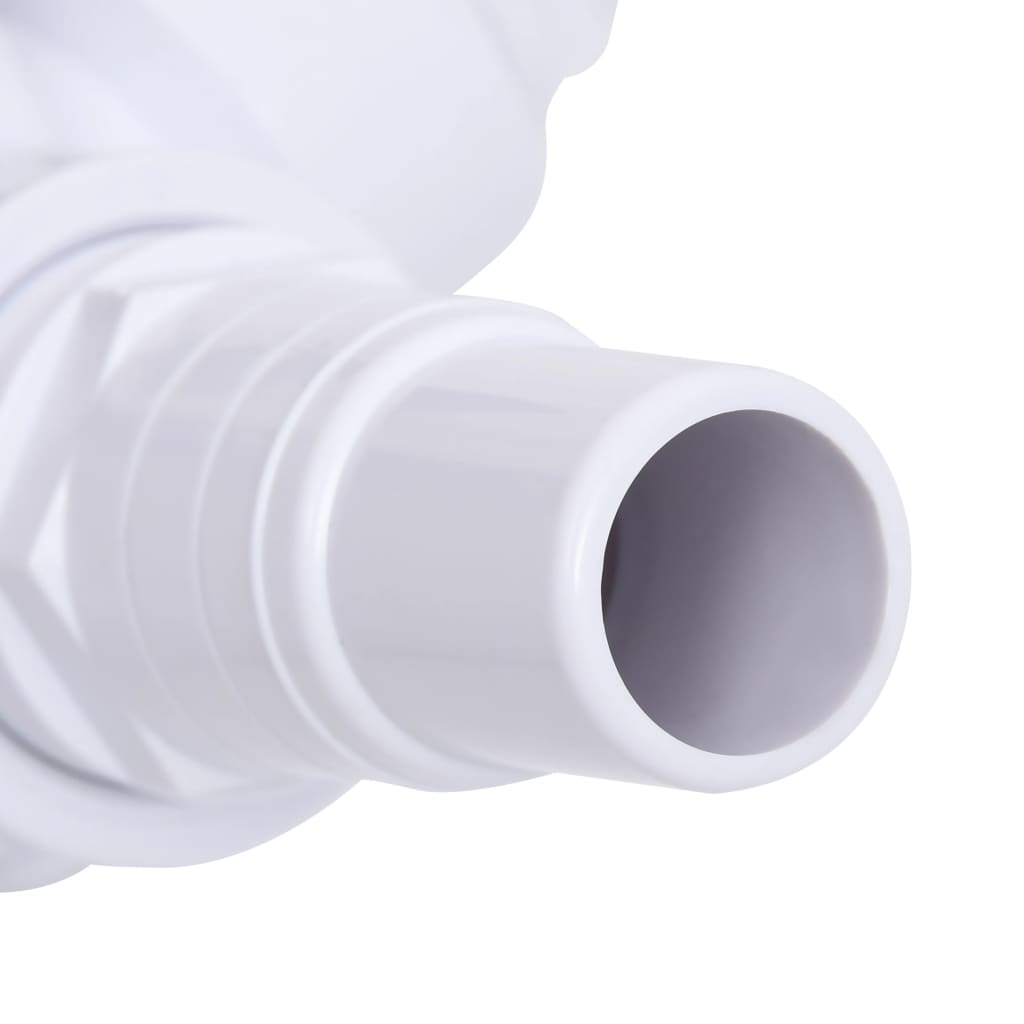 Valvola a Sfera a 3 Vie per Piscina Filettatura 1 1/2" Bianco e Nero
