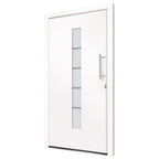 Porta d'Ingresso in Alluminio e PVC Bianco 110x210 cm