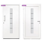Porta d'Ingresso in Alluminio e PVC Bianco 100x210 cm