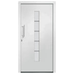 Porta d'Ingresso in Alluminio e PVC Bianco 110x210 cm