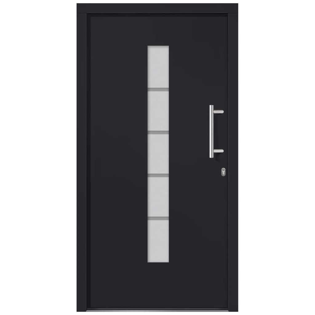 Porta d'Ingresso in Alluminio e PVC Antracite 100x200 cm