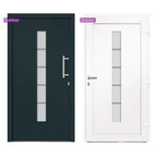 Porta d'Ingresso in Alluminio e PVC Antracite 100x210 cm