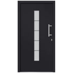 Porta d'Ingresso in Alluminio e PVC Antracite 110x210 cm