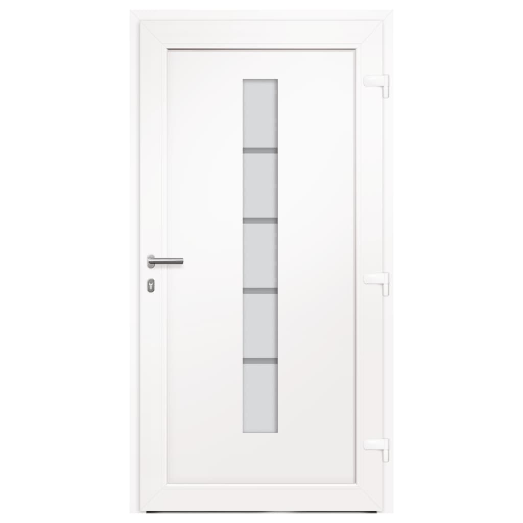 Porta d'Ingresso in Alluminio e PVC Antracite 110x210 cm