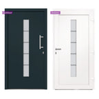 Porta d'Ingresso in Alluminio e PVC Antracite 110x210 cm
