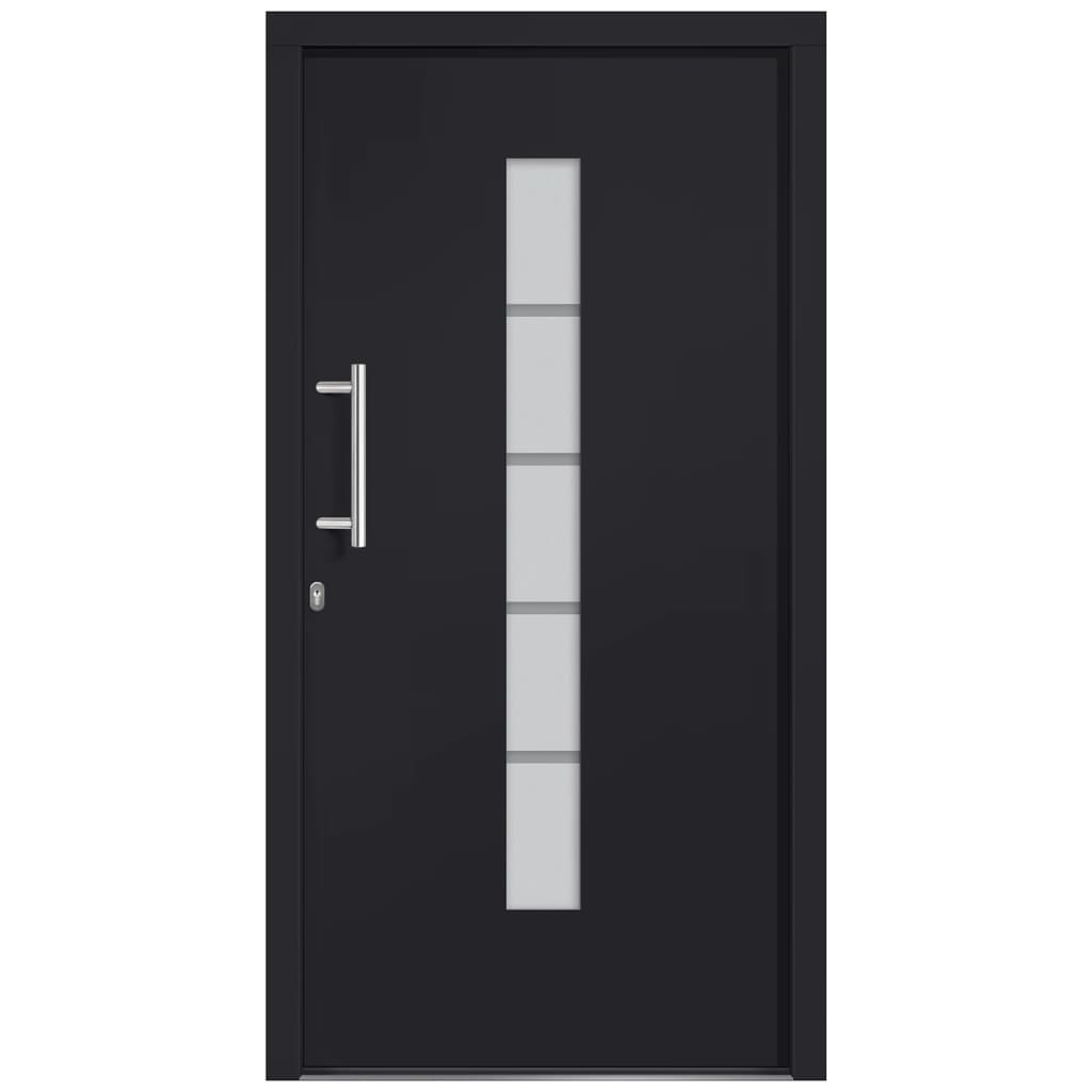 Porta d'Ingresso in Alluminio e PVC Antracite 100x200 cm