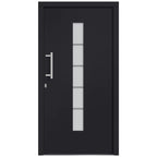 Porta d'Ingresso in Alluminio e PVC Antracite 100x200 cm