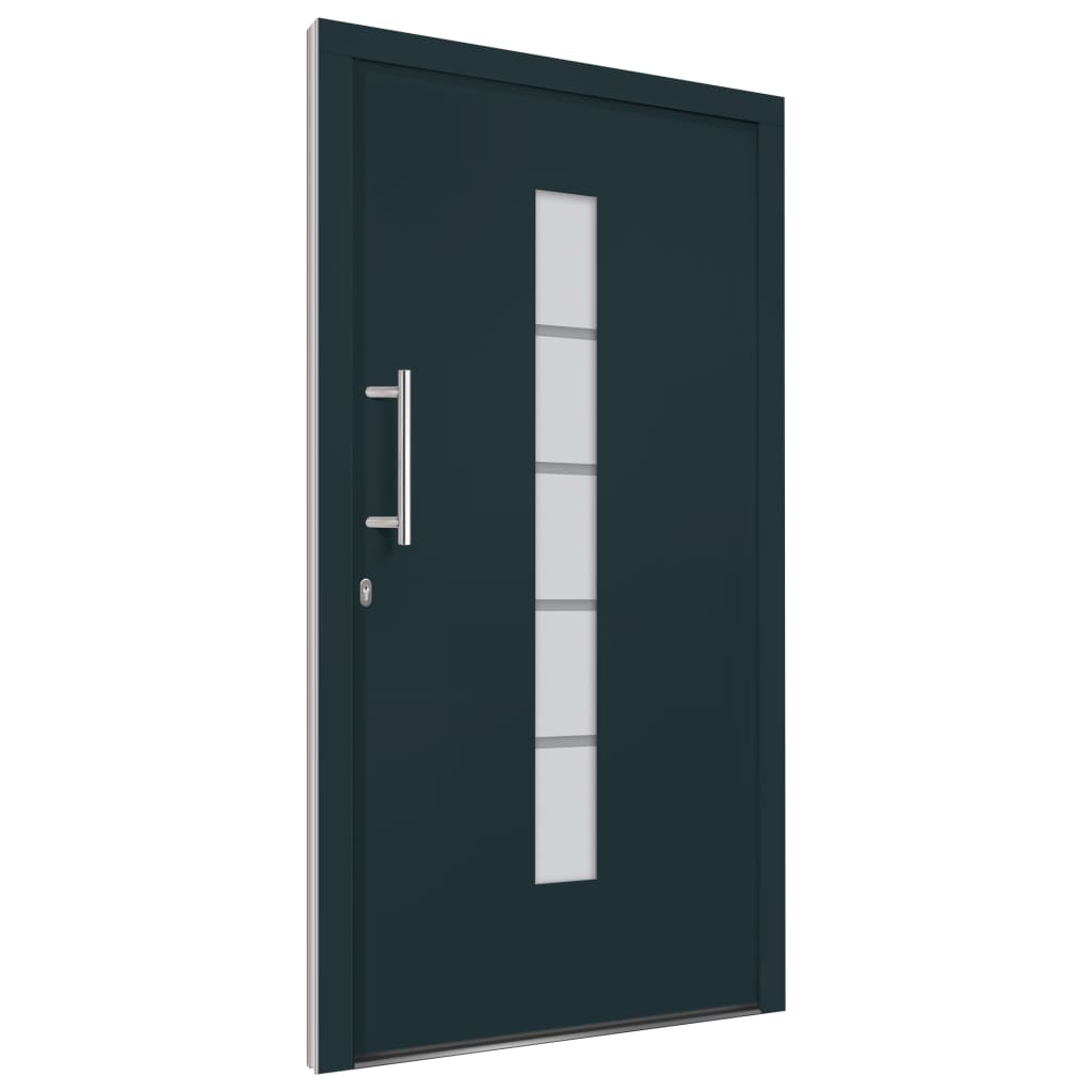 Porta d'Ingresso in Alluminio e PVC Antracite 100x210 cm