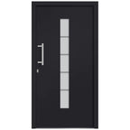Porta d'Ingresso in Alluminio e PVC Antracite 110x210 cm
