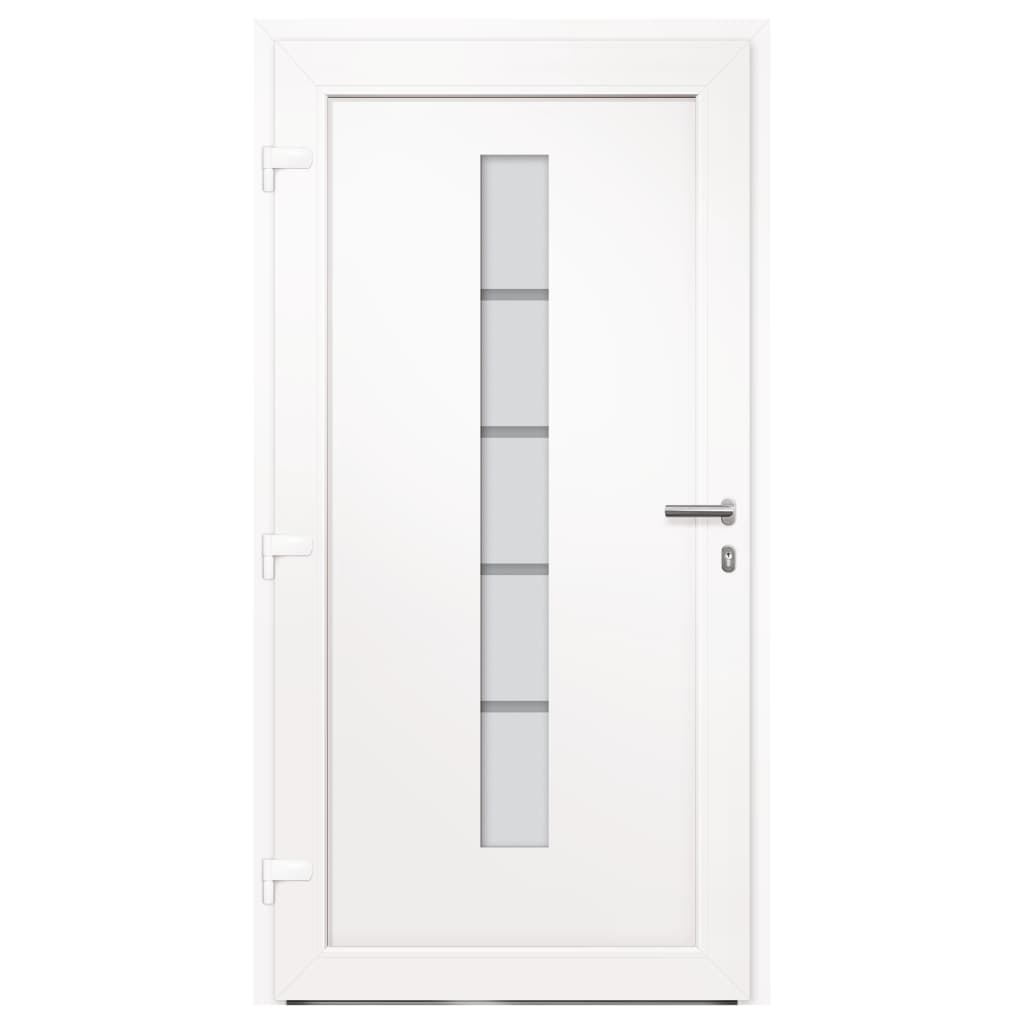 Porta d'Ingresso in Alluminio e PVC Antracite 110x210 cm