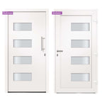 Porta d'Ingresso in Alluminio e PVC Bianco 100x200 cm