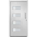 Porta d'Ingresso in Alluminio e PVC Bianco 100x210 cm
