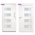 Porta d'Ingresso in Alluminio e PVC Bianco 100x210 cm