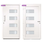 Porta d'Ingresso in Alluminio e PVC Bianco 100x200 cm