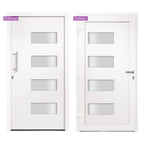 Porta d'Ingresso in Alluminio e PVC Bianco 100x210 cm