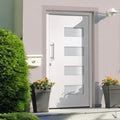 Porta d'Ingresso in Alluminio e PVC Bianco 110x210 cm