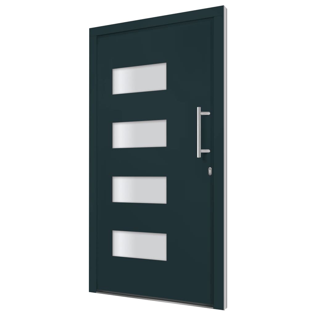Porta d'Ingresso in Alluminio e PVC Antracite 100x200 cm