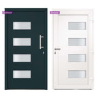 Porta d'Ingresso in Alluminio e PVC Antracite 100x200 cm