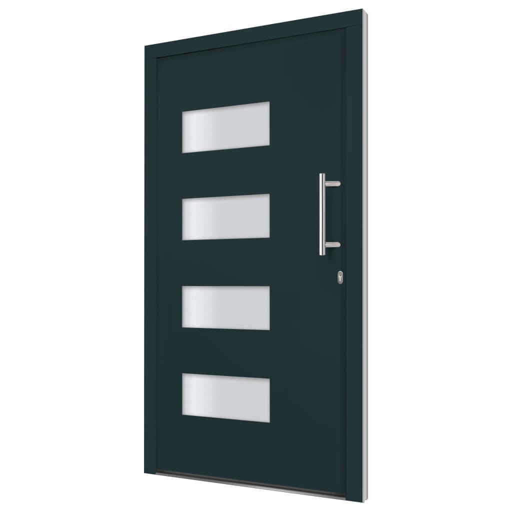 Porta d'Ingresso in Alluminio e PVC Antracite 100x210 cm
