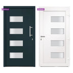 Porta d'Ingresso in Alluminio e PVC Antracite 100x210 cm