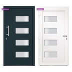 Porta d'Ingresso in Alluminio e PVC Antracite 100x210 cm