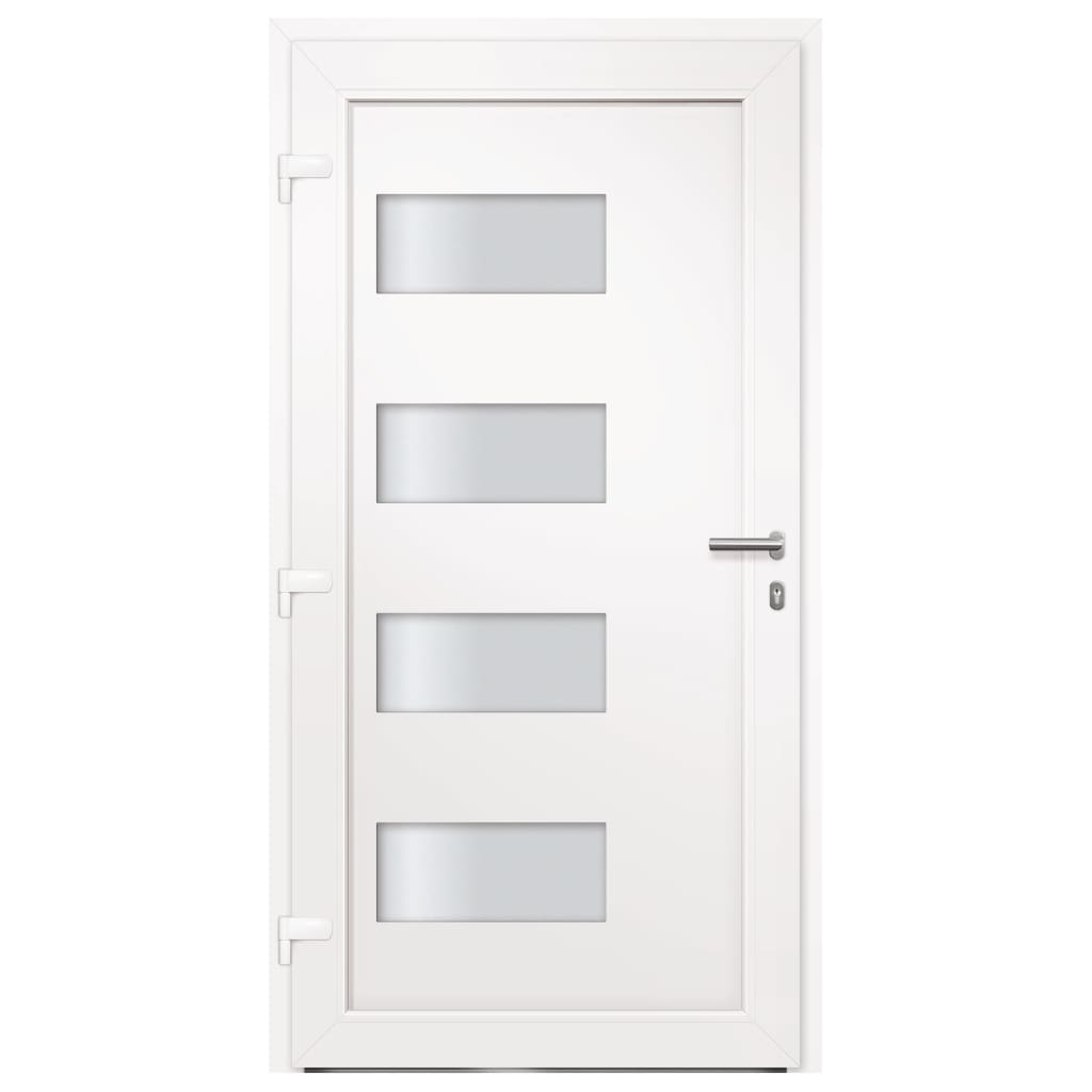 Porta d'Ingresso in Alluminio e PVC Antracite 110x210 cm