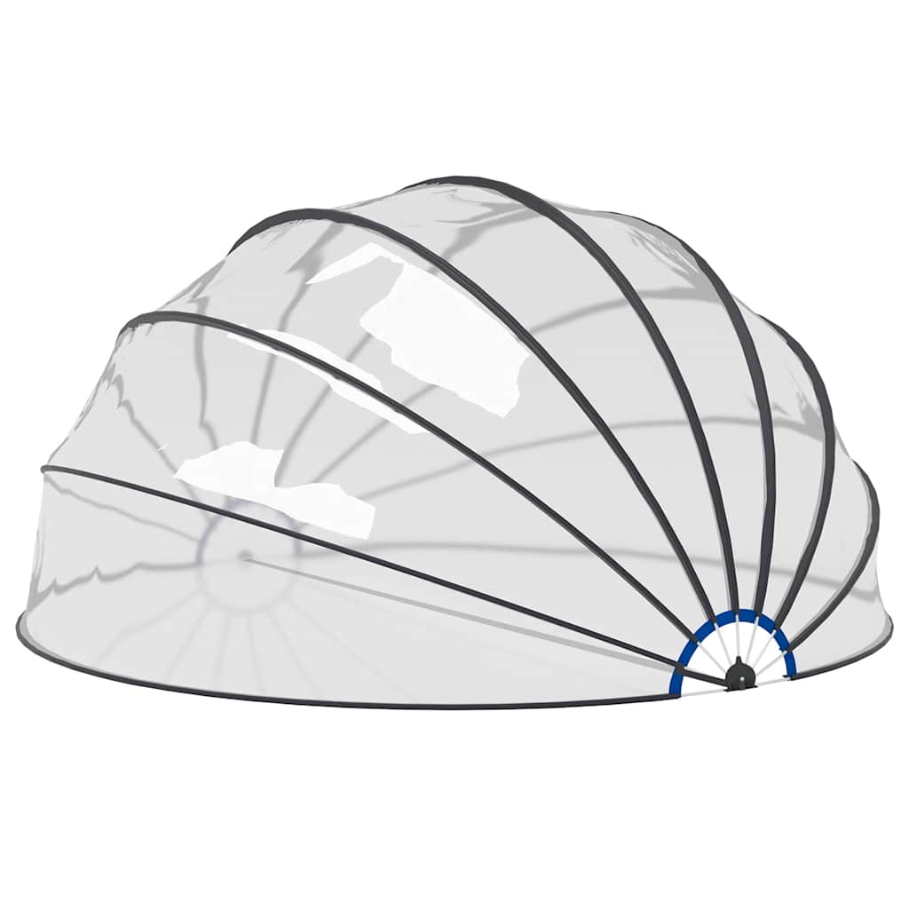 Cupola per Piscina 559x275 cm - PVC UPF 30 con Struttura in Fibra di Vetro