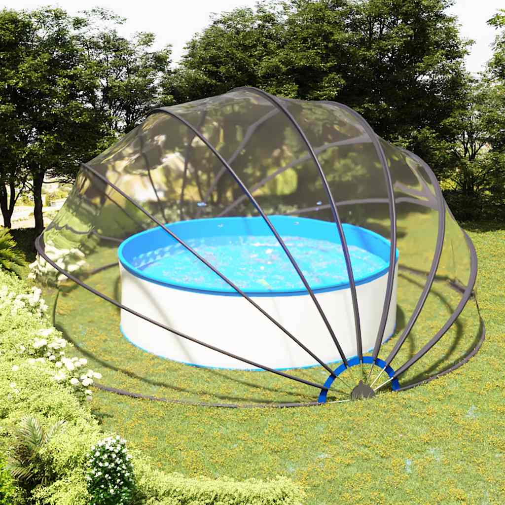 Cupola per Piscina 559x275 cm - PVC UPF 30 con Struttura in Fibra di Vetro