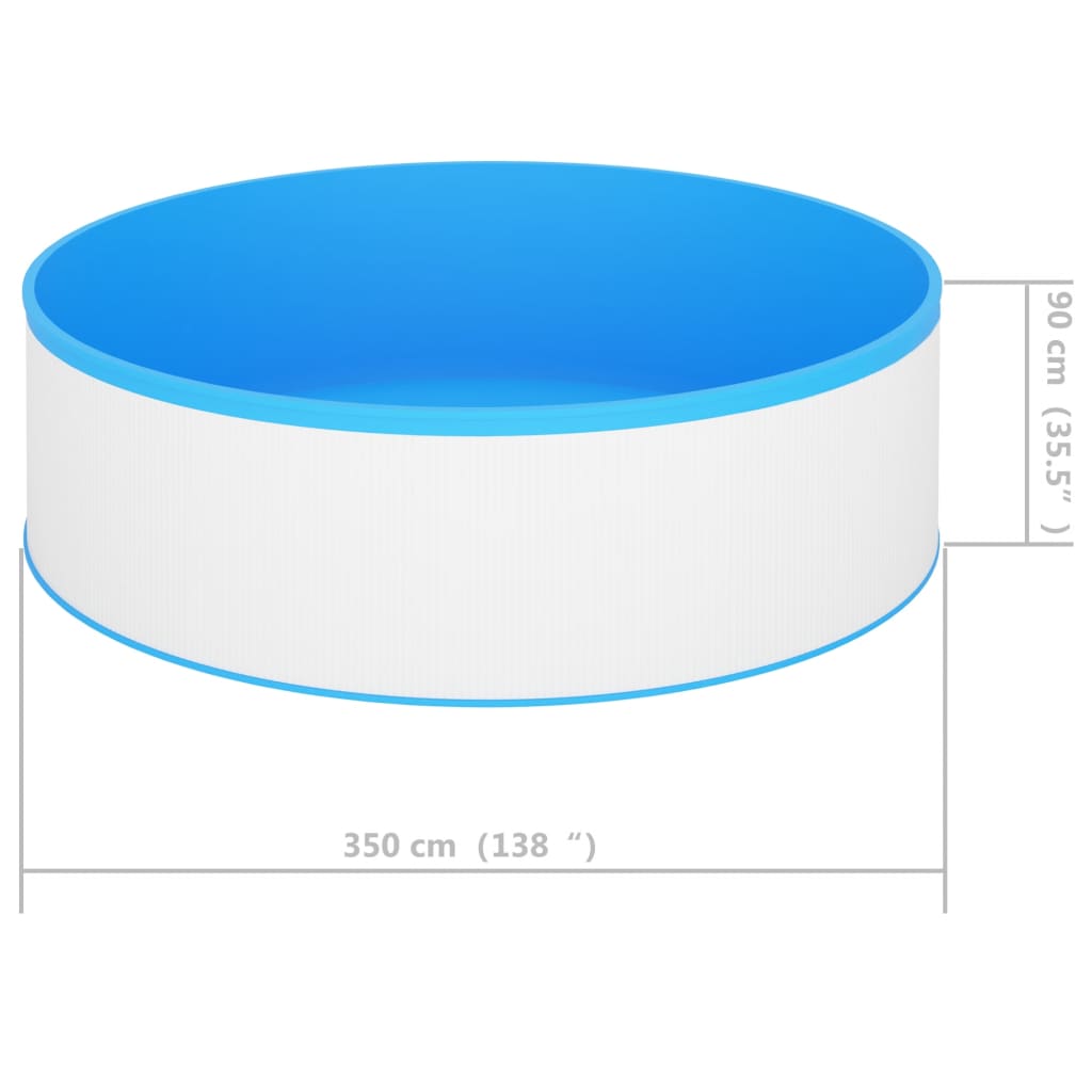 Piscina Fuori Terra 350x90 cm Acciaio e PVC