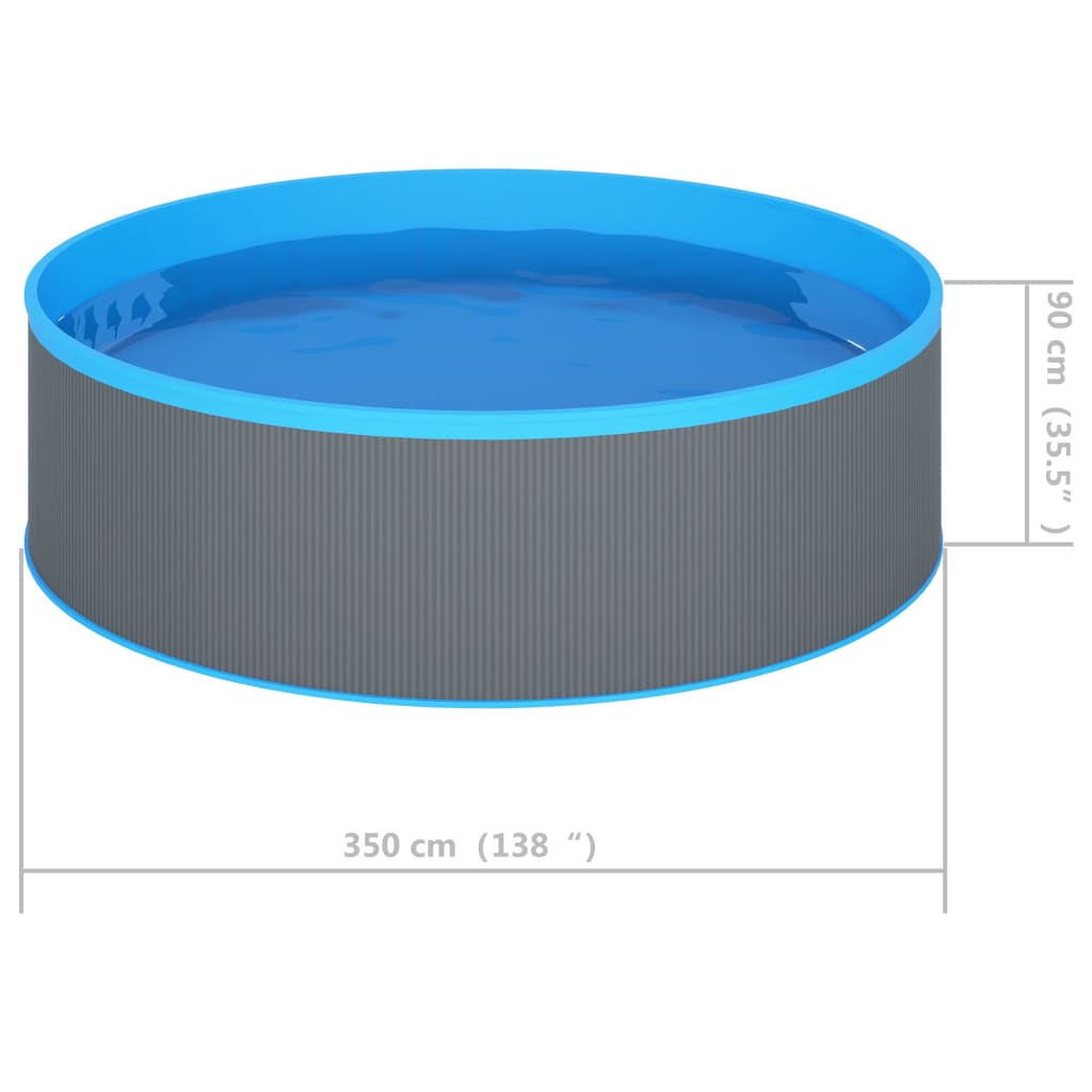 Piscina Fuori Terra 350x90 cm Acciaio e PVC