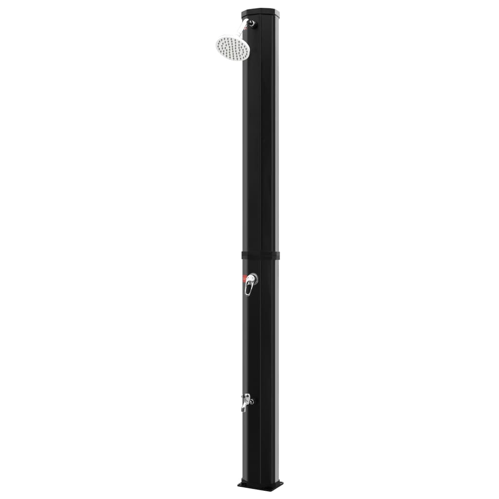 Doccia Solare da Esterno 35 L con Soffione e Rubinetto - Nero