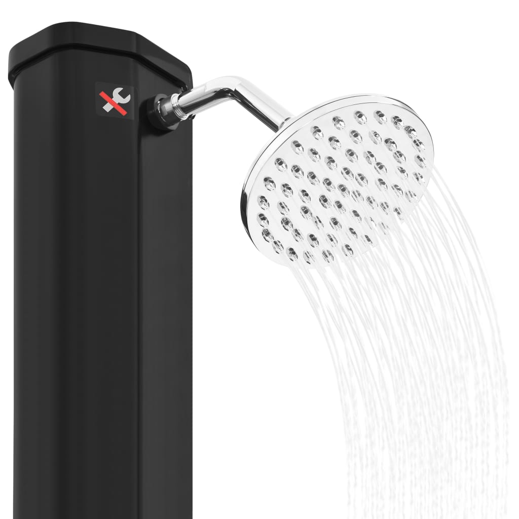 Doccia Solare da Esterno 35 L con Soffione e Rubinetto - Nero