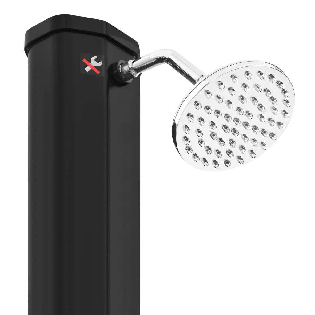 Doccia Solare da Esterno 35 L con Soffione e Rubinetto - Nero