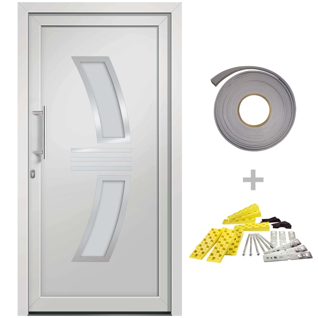 Porta d'Ingresso Bianca PVC 98x208 cm