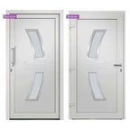 Porta di Ingresso Bianca 108x200 cm PVC Alluminio