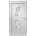 Porta di Ingresso Bianca 108x200 cm PVC Alluminio