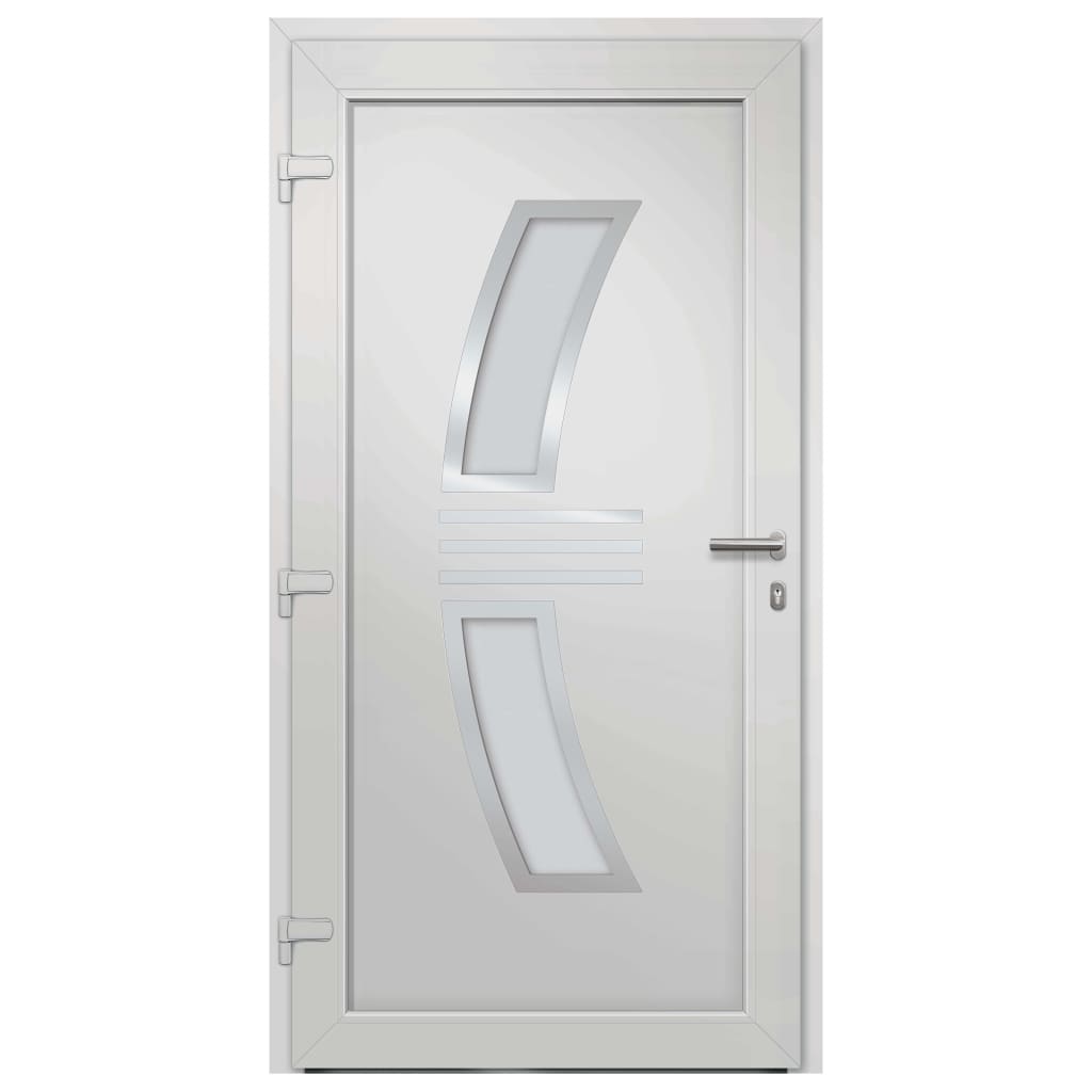 Porta di Ingresso Bianca 108x200 cm PVC Alluminio