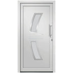 Porta di Ingresso Bianca PVC 108x200 cm con Telaio e Cerniere 3D