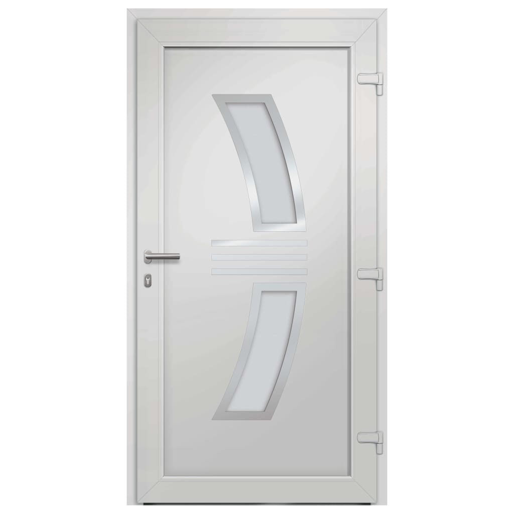 Porta d'Ingresso Antracite 98x208 cm PVC Isolante Termica