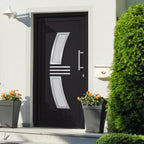 Porta d'Ingresso Antracite 98x208 cm PVC Isolante Termica