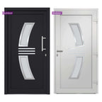 Porta d'Ingresso Antracite 108x200 cm - PVC con Telaio Alluminio