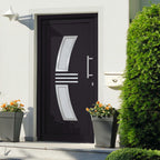 Porta d'Ingresso Antracite 108x200 cm - PVC con Telaio Alluminio