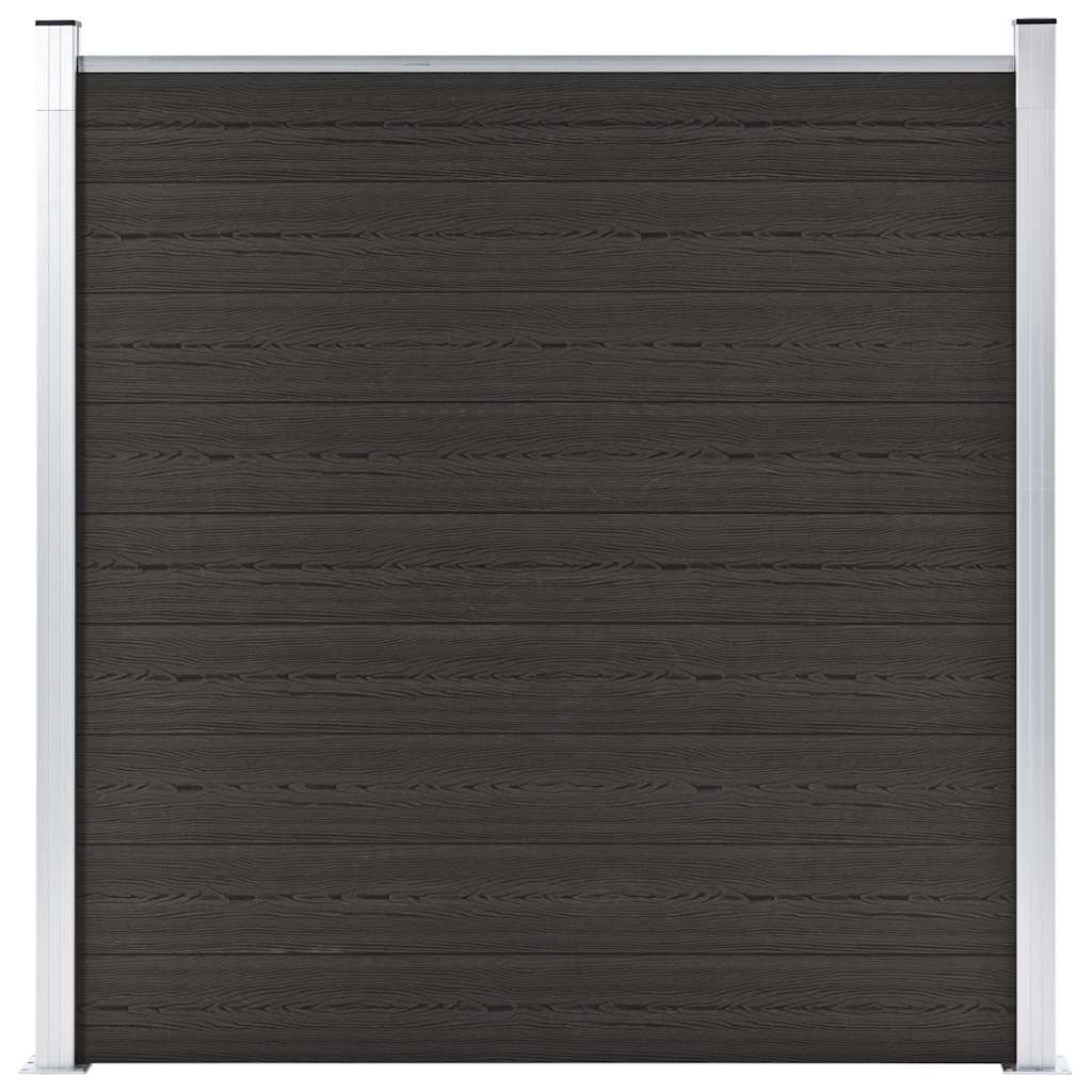 Pannello di Recinzione in WPC 180x186 cm Nero